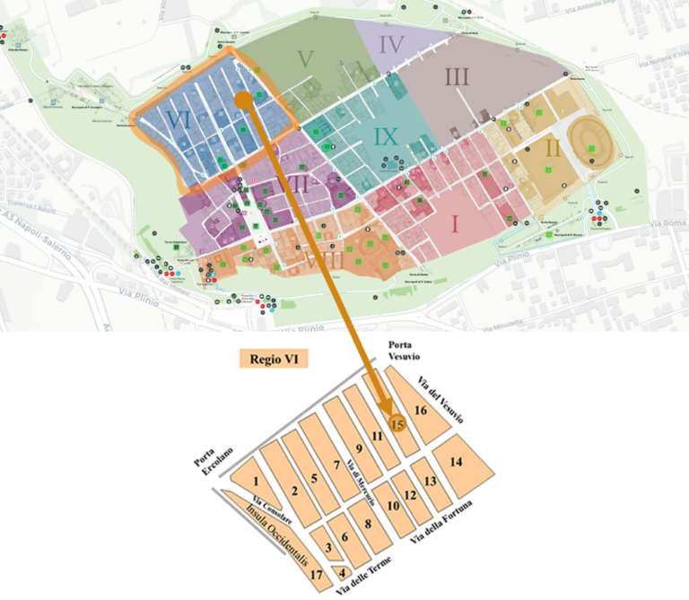Mapa casa dels Vettii Pompeia