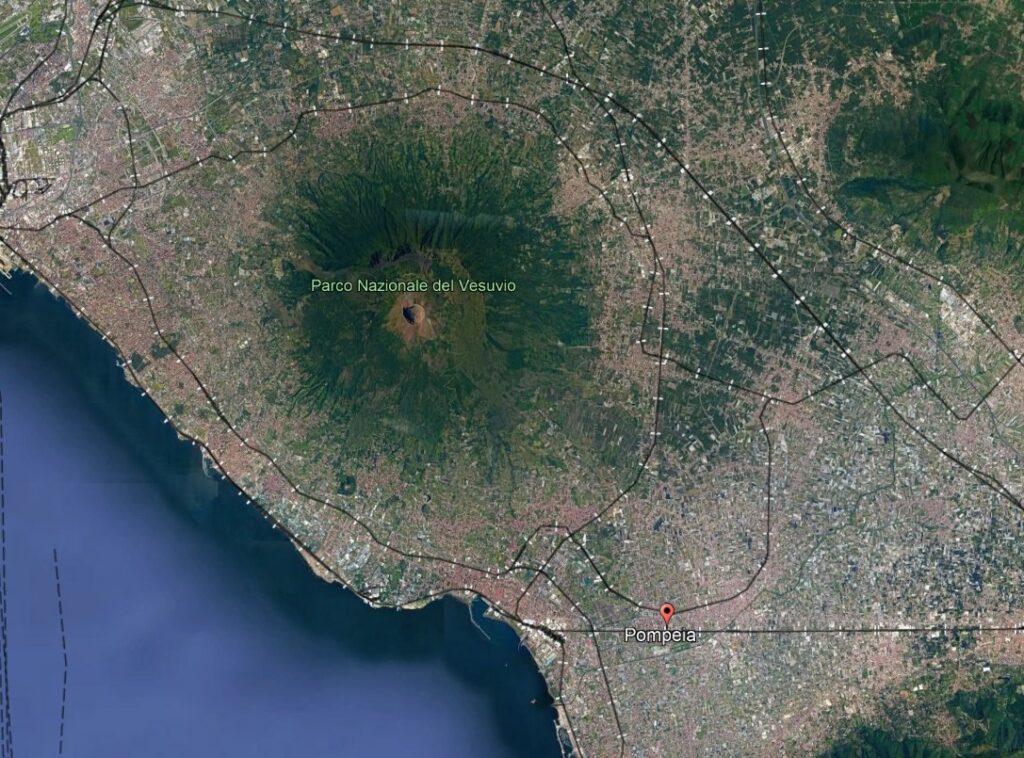 Mapa pompeia i Vesuvi