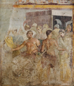 Lliurament Briseida a Agamemnon Fresc Ilíada Casa del Poeta Tragic Pompeia Homer