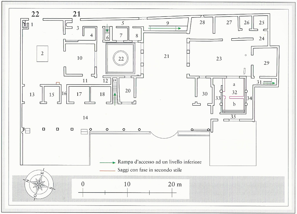 Planol Casa Fabius Rufus Insula Occidentalis Pompeia