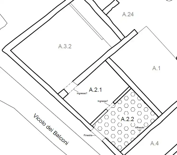 Plànol 2 Termopoli del Gall Regio V Pompeia